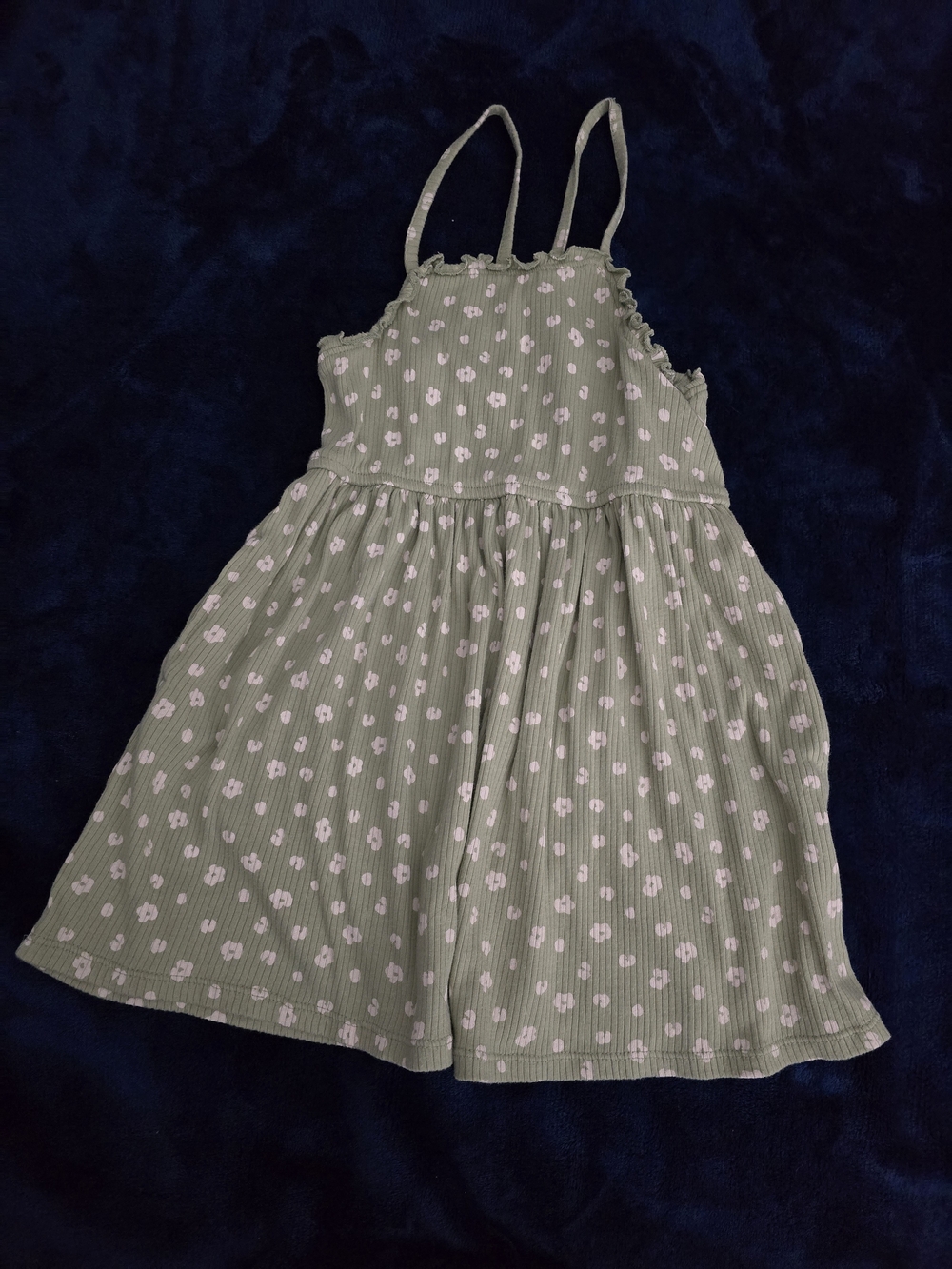 Cat & Jack Sage Green Floral Sundress with White Flowers